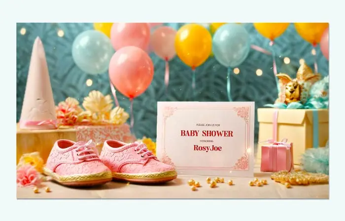 Beautiful Baby Shower Digital 3D E-Invitation Slideshow